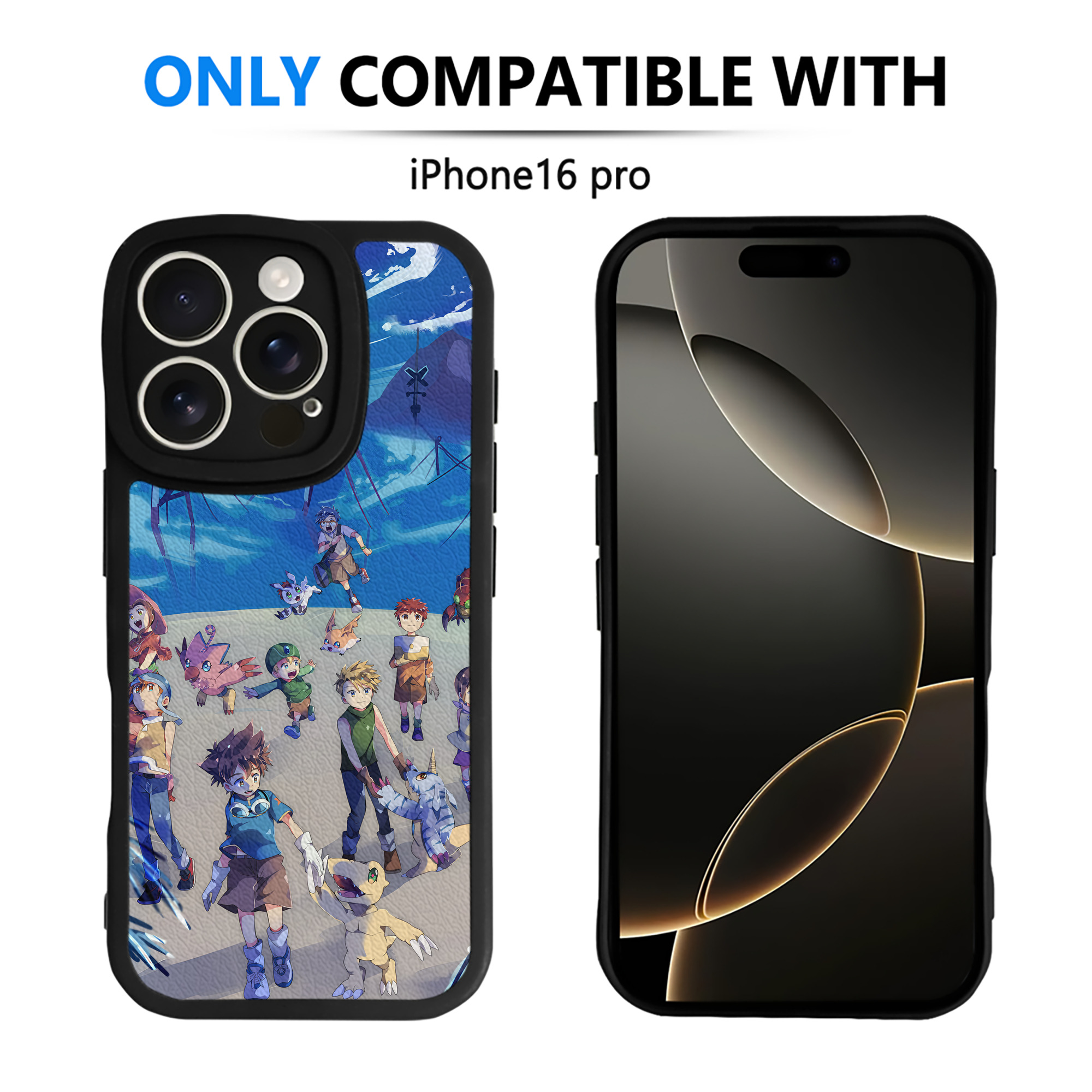 （画像用） Digimon デジタルモンスター/デジモン 【iPhone 16シリーズ対応】シリコンスマホケース（レザー調） 材質：シリコン